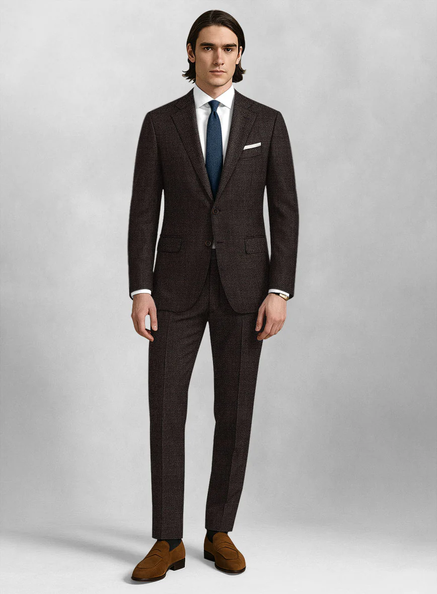Dark Brown Hopsack Suit