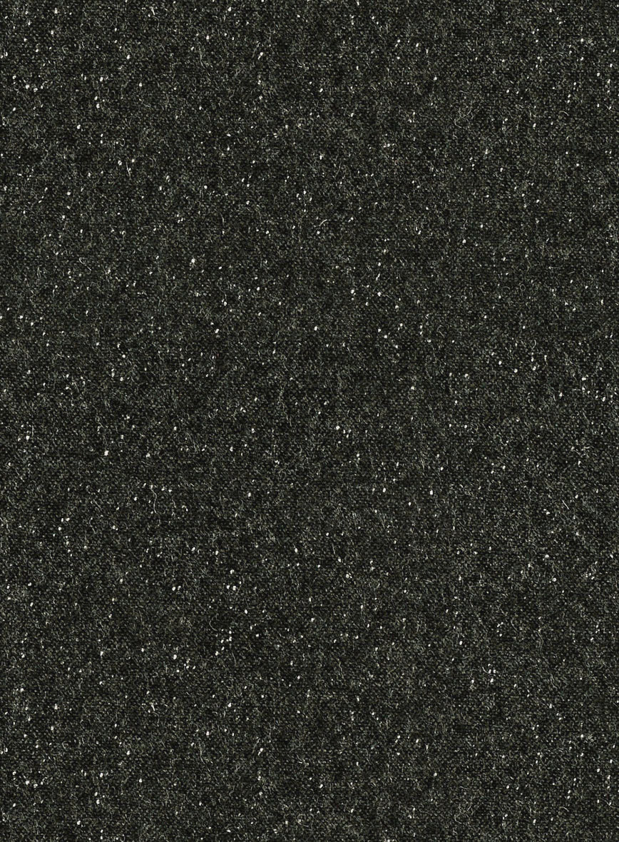 Dark Olive Flecks Donegal Tweed Pea Coat - Image 3
