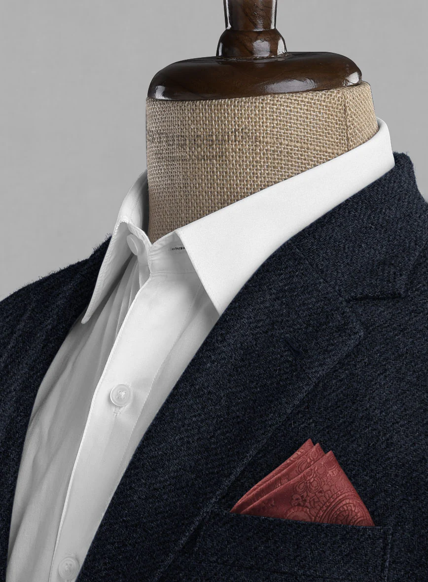 Deep Blue Heavy Tweed Jacket - Image 4