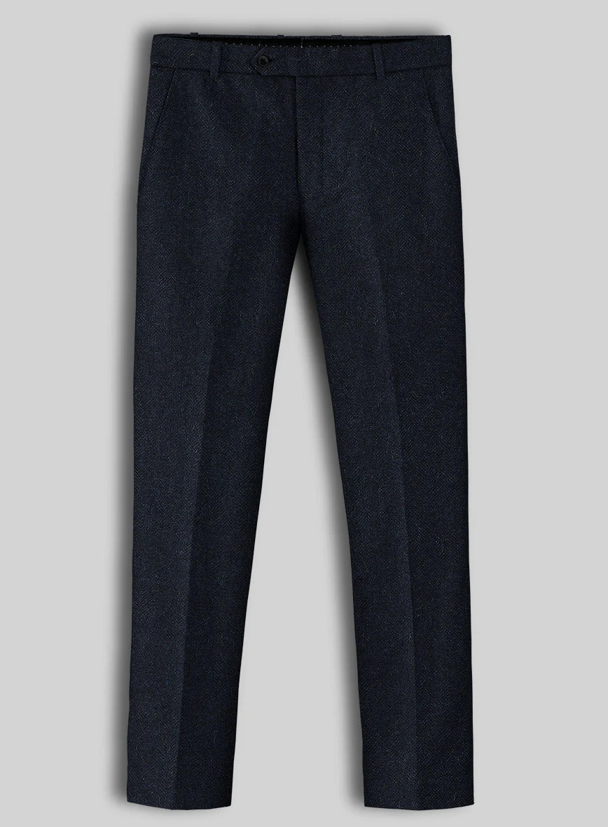 Deep Blue Herringbone Tweed Suit - Image 5