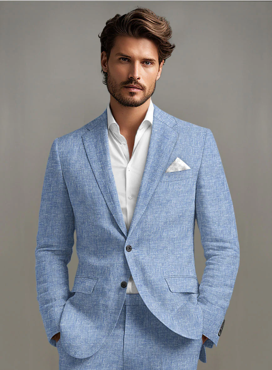 Desert Blue Linen Jacket - Image 2
