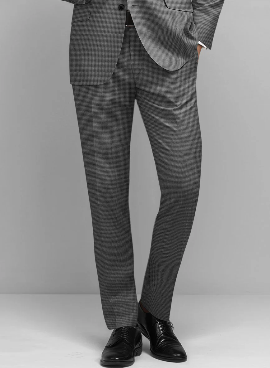 Dogtooth Wool Gray Pants - Image 2