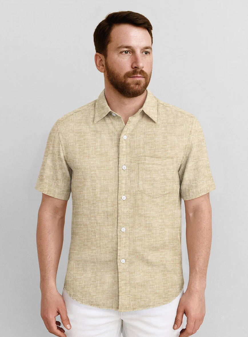 Dublin Barley Brown Linen Shirt - Image 2