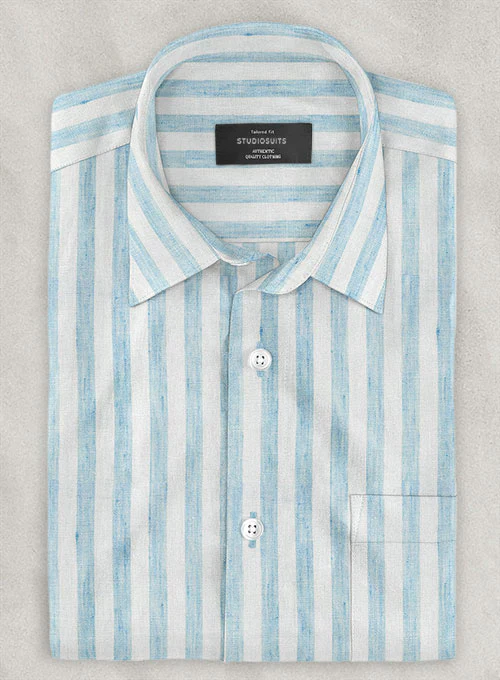 Dublin Blue Stripe Linen Shirt
