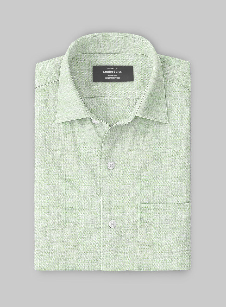 Dublin Sea Green Linen Shirt - Image 3