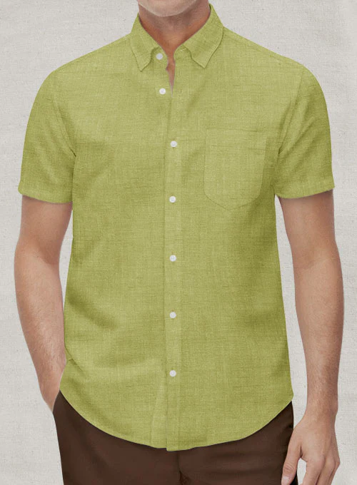 Dublin Spring Green Linen Shirt - Image 2