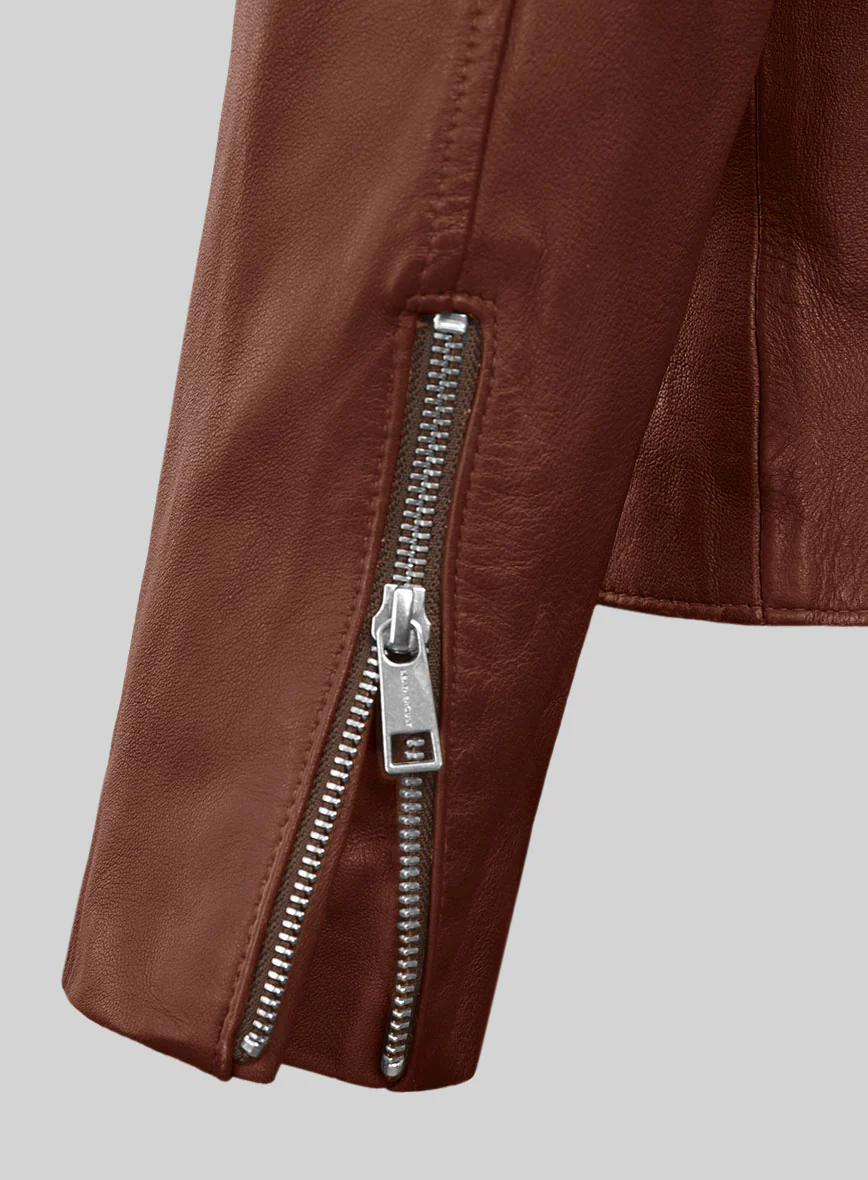 Dune Drifter Tan Biker Leather Jacket - Image 3