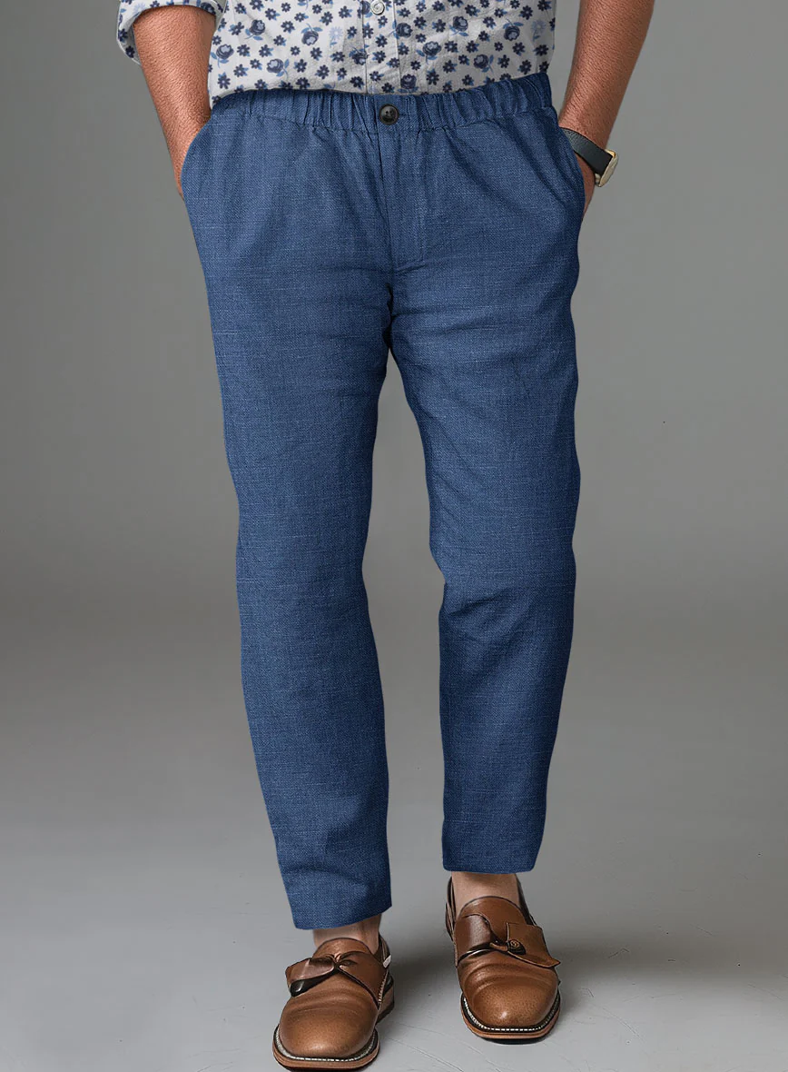 Easy Pants Azure Blue Linen - Image 2
