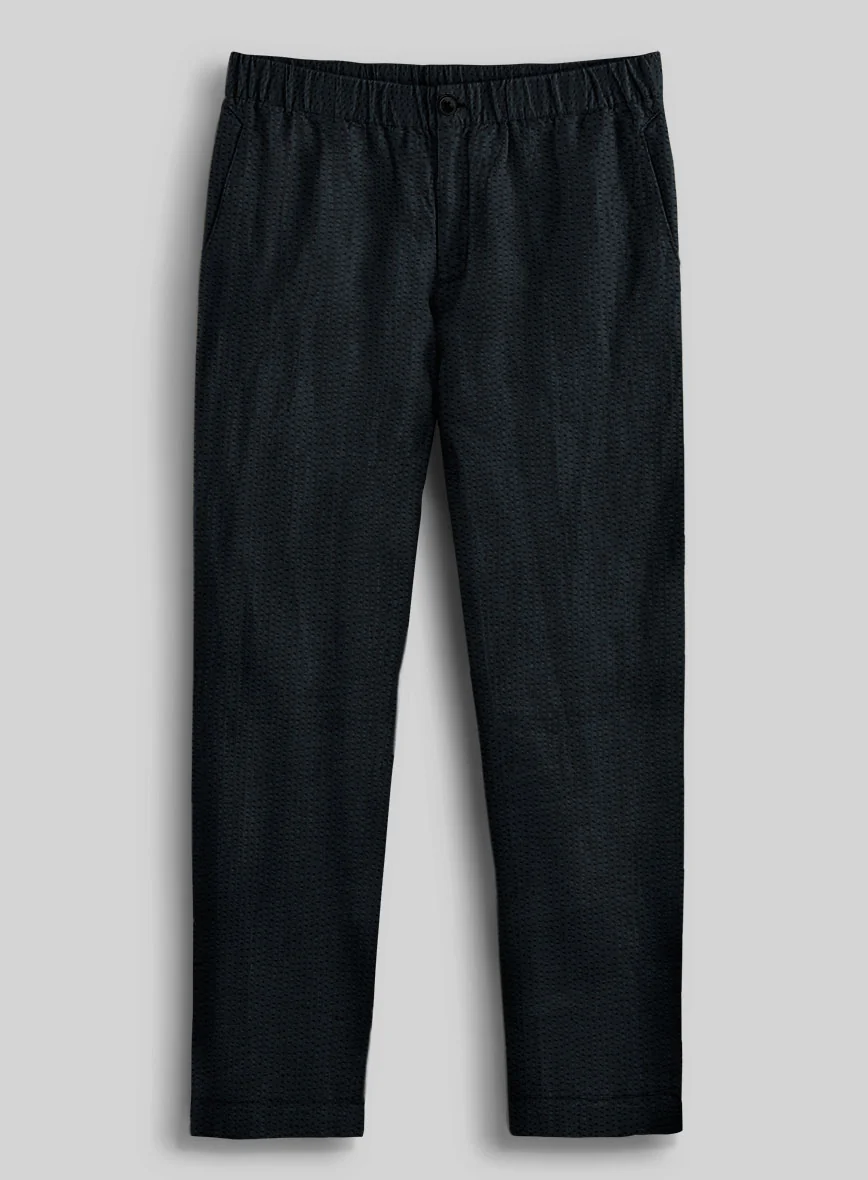 Easy Pants Navy Seersucker
