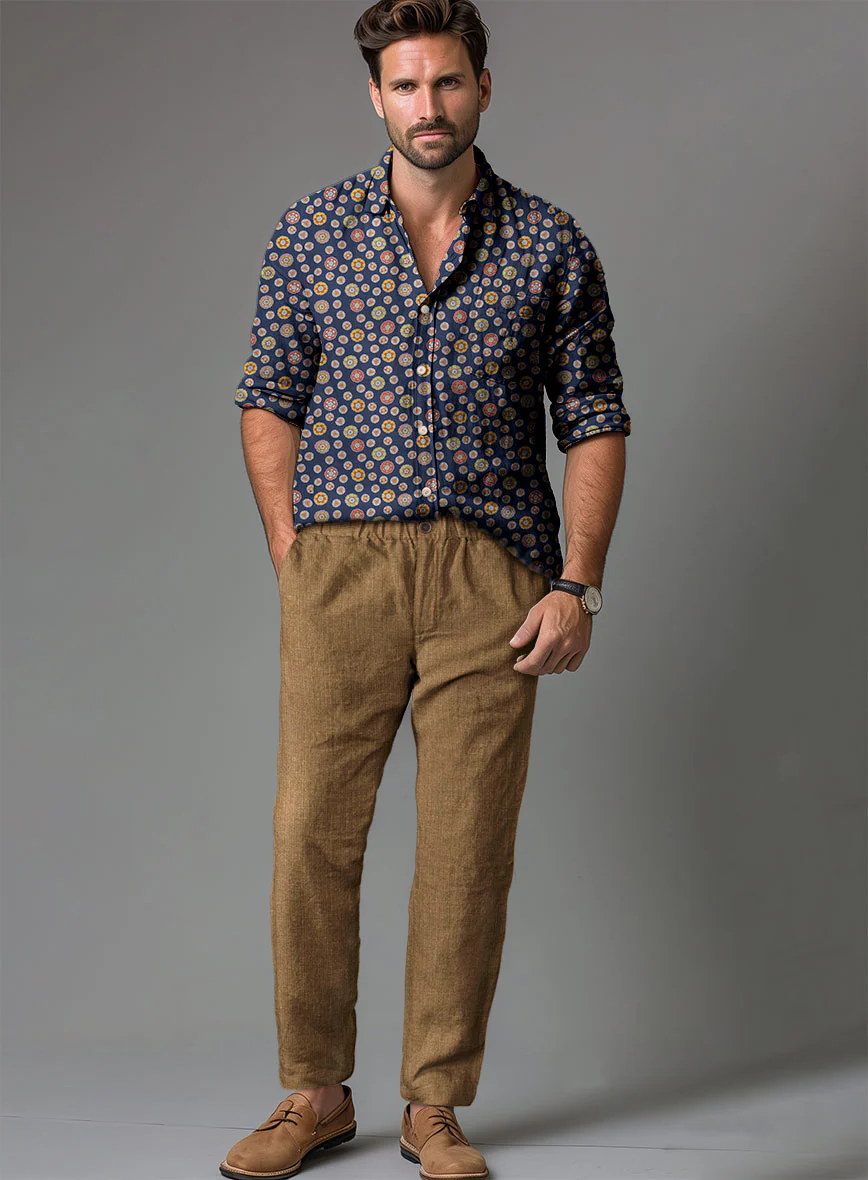 Easy Pants Sepia Brown Linen - Image 2