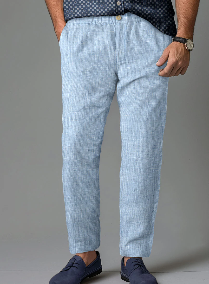 Easy Pants Tropical Blue Linen - Image 2
