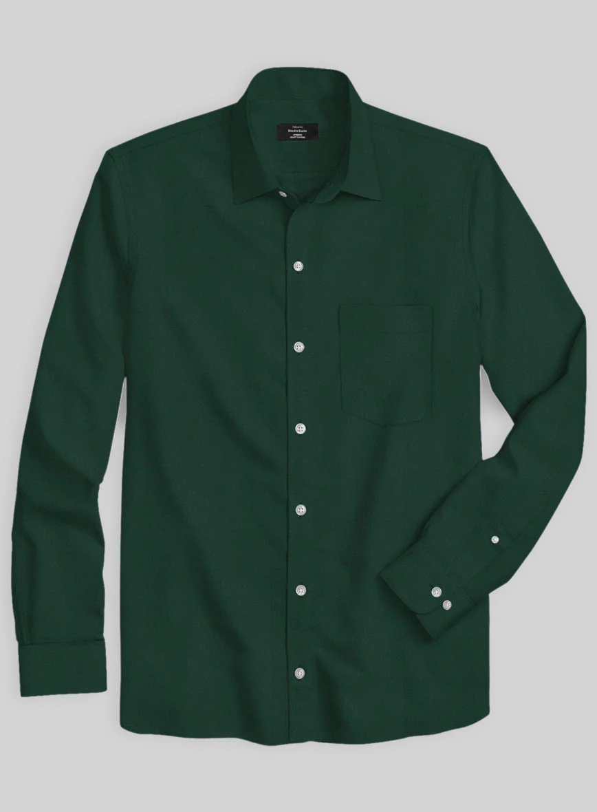 Emerald Green Stretch Poplene Shirt - Image 2