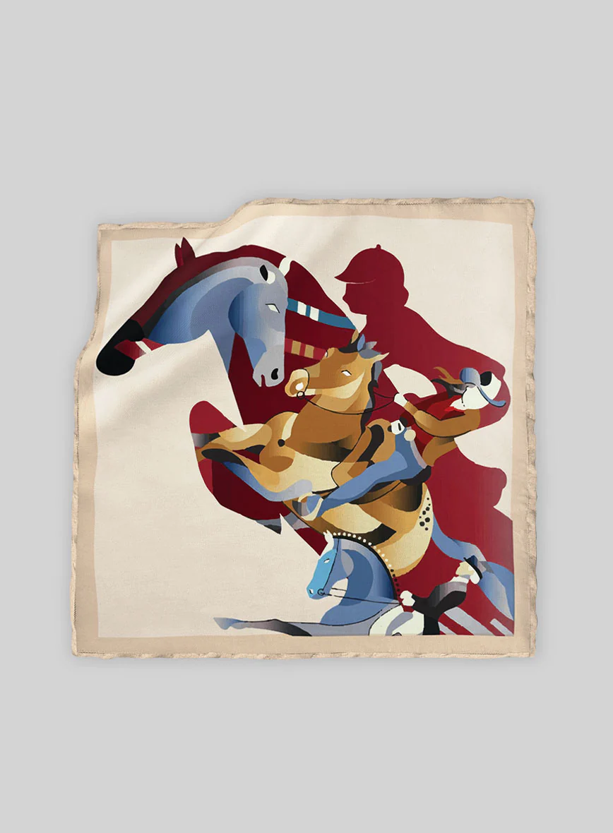 Equestrian Silk Pocket Square