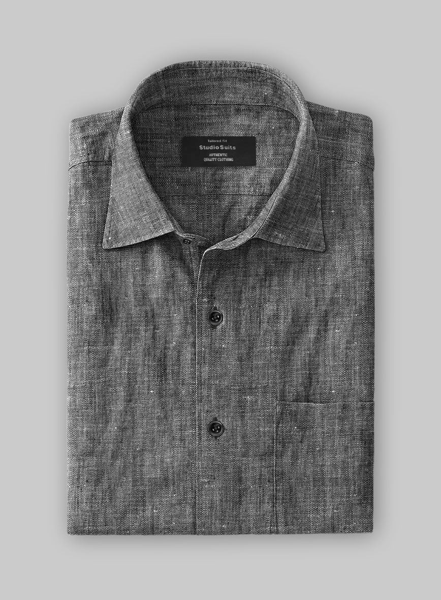 European Anchor Gray Linen Shirt - Image 3