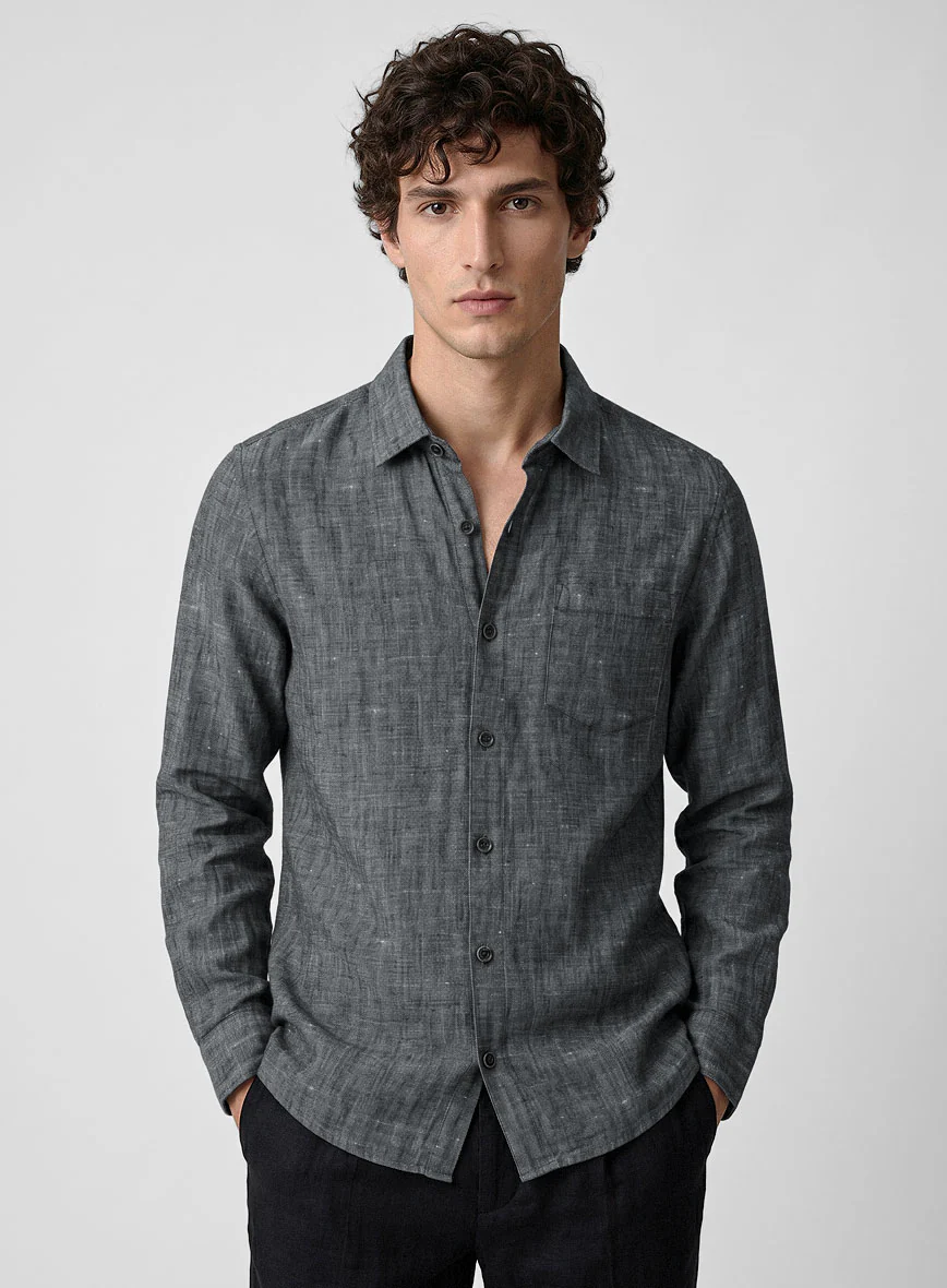 European Ash Gray Linen Shirt