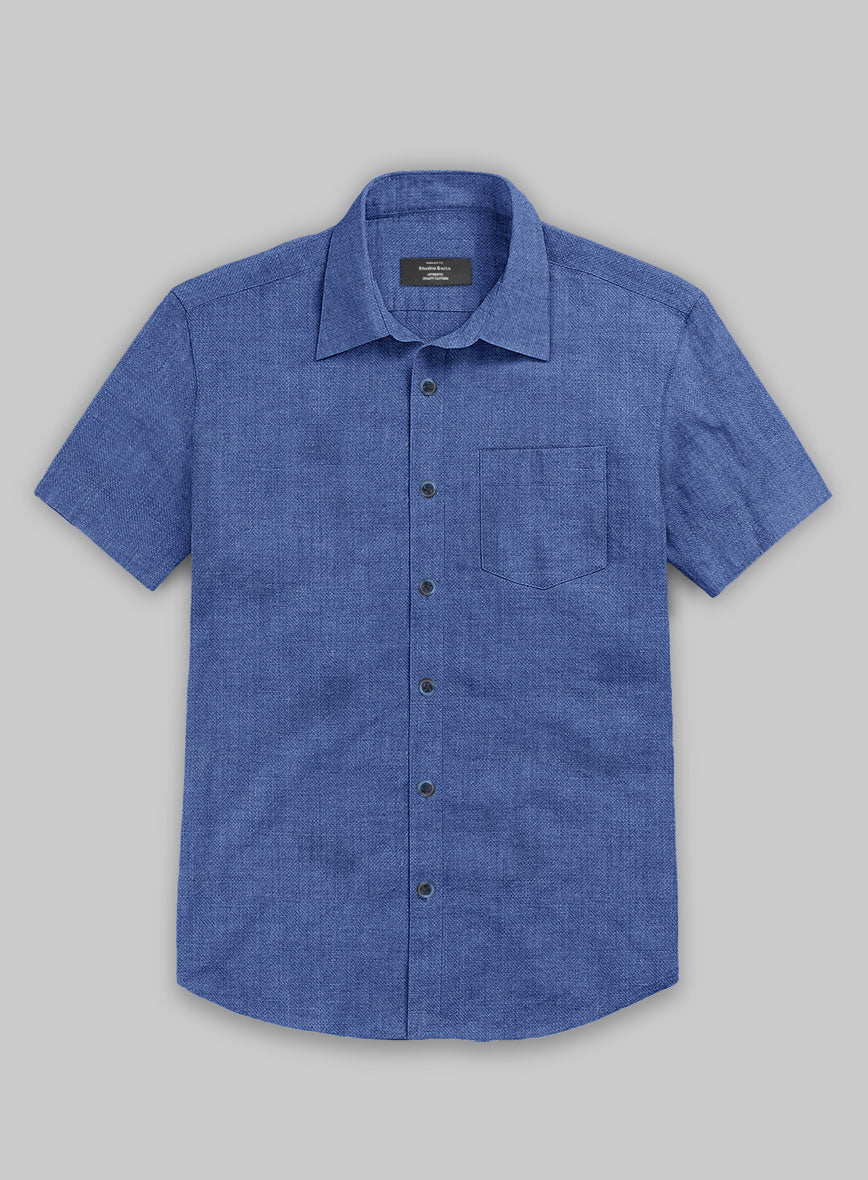 European Cruise Blue Linen Shirt