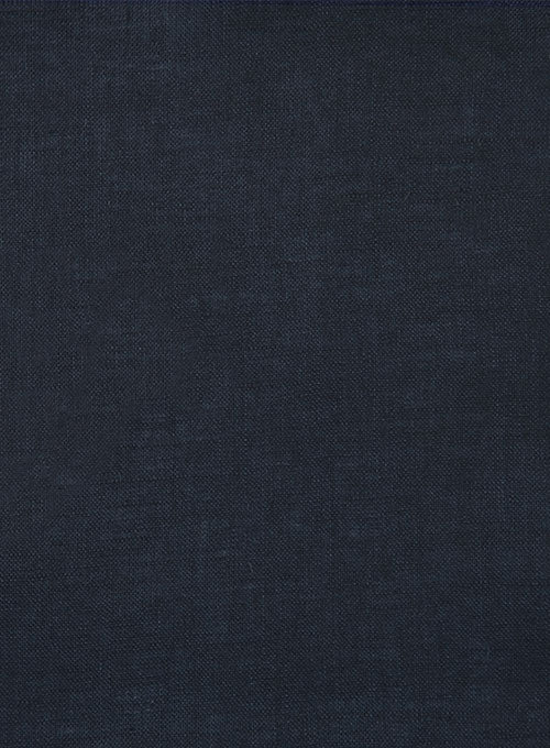 European Dark Blue Linen Western Style Shirt - Image 4