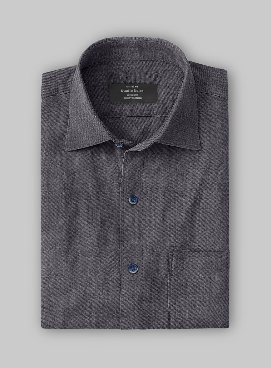 European Haze Purple Linen Shirt - Image 3