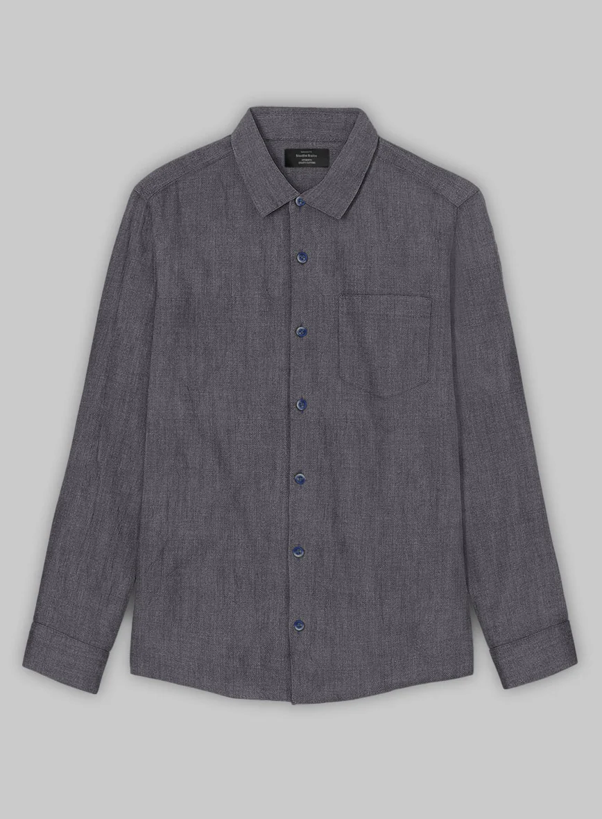 European Haze Purple Linen Shirt - Image 3