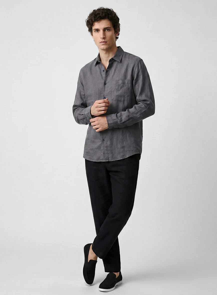European Haze Purple Linen Shirt - Image 4
