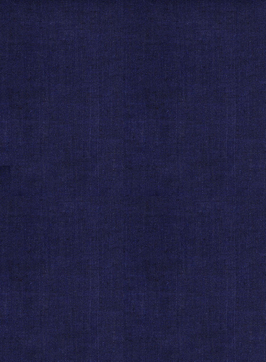 European Indigo Blue Linen Shirt - Image 5