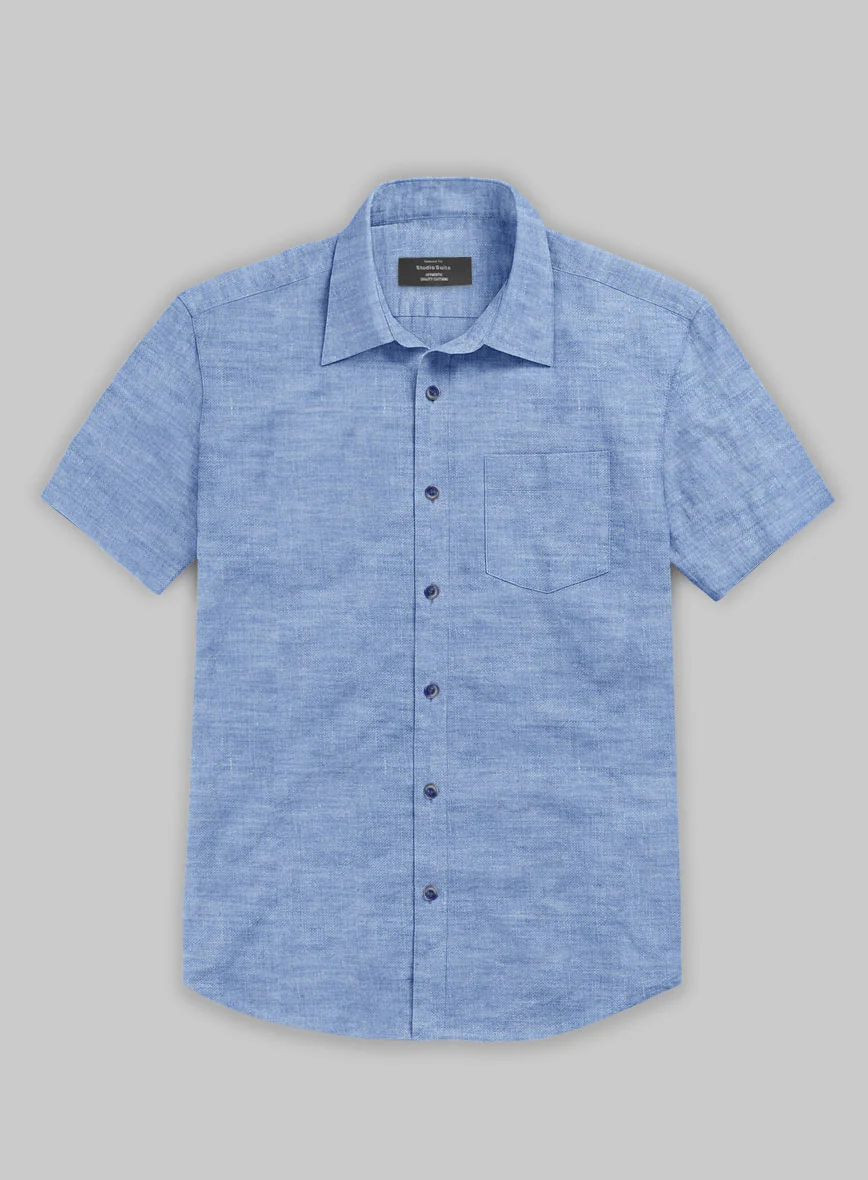 European Jordy Blue Linen Shirt - Image 2