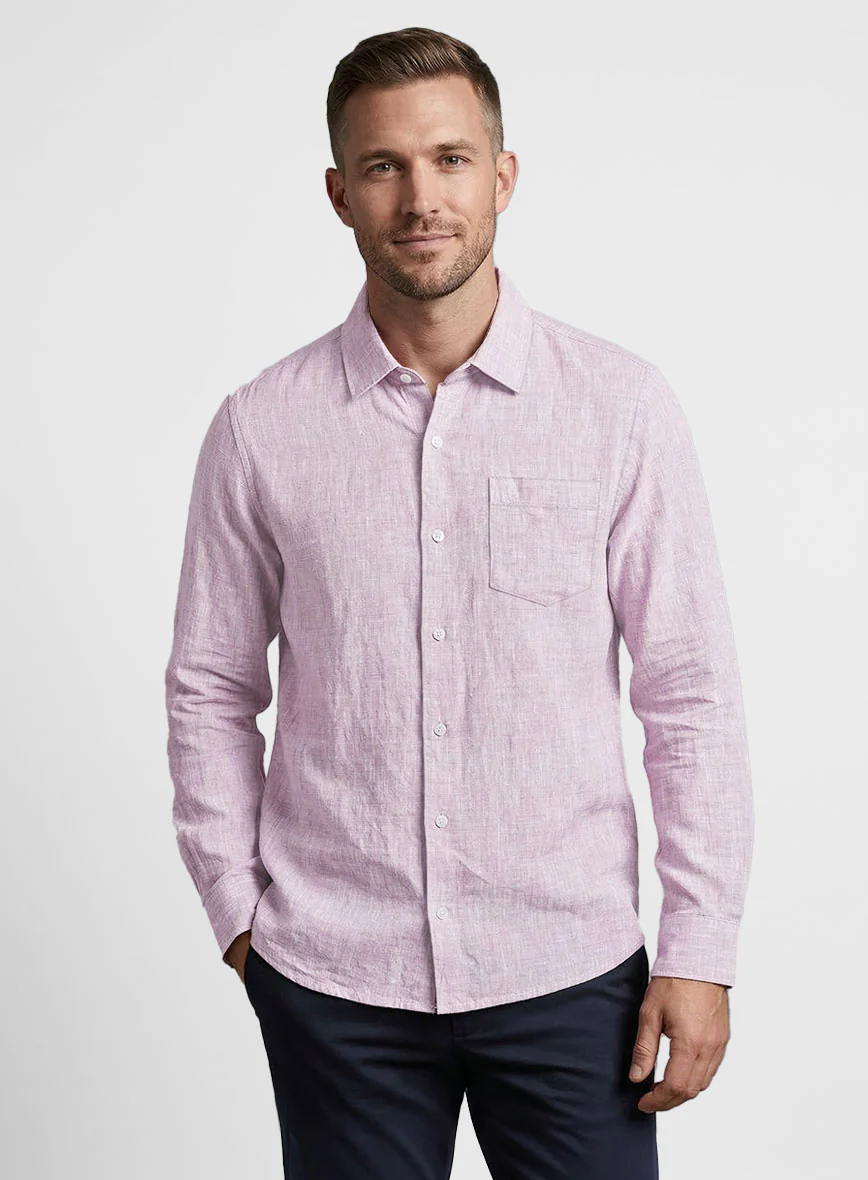 European Light Violet Linen Shirt
