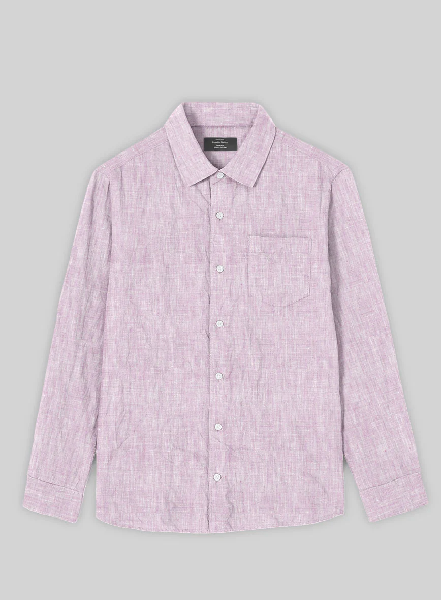 European Light Violet Linen Shirt - Image 3