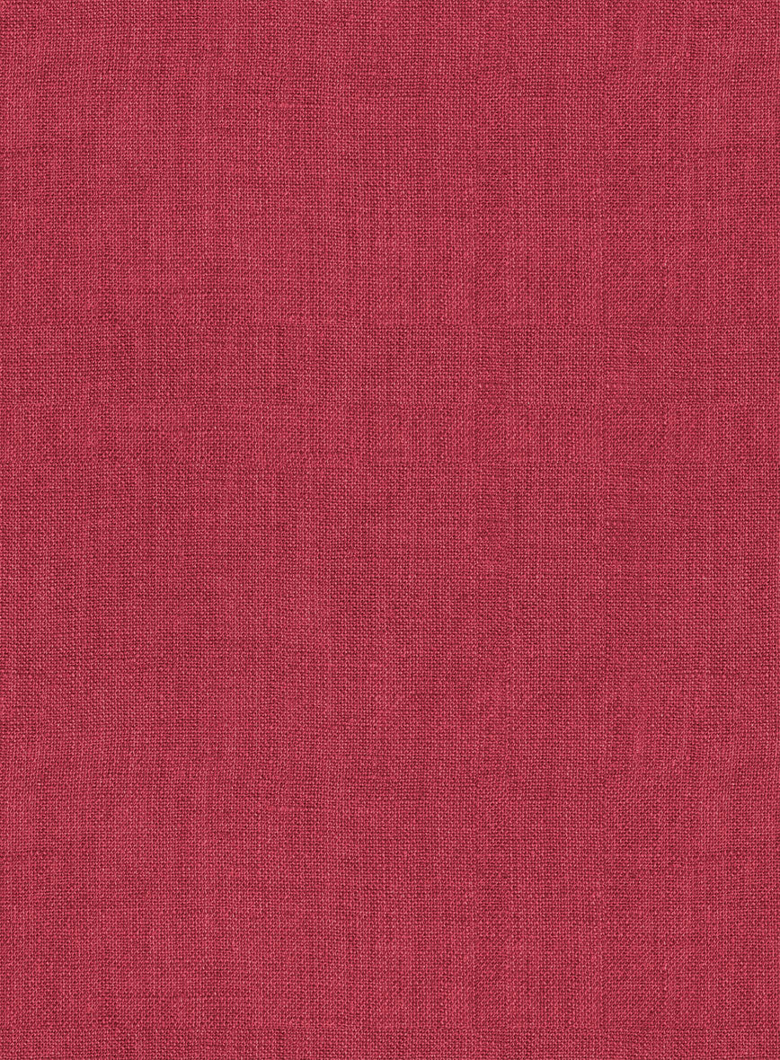 European Melon Red Linen Shirt - Image 4