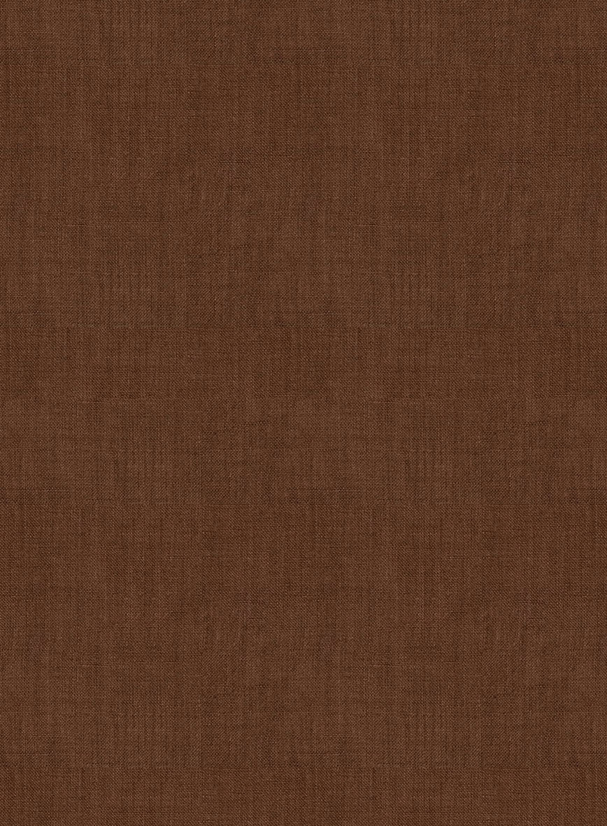 European Oak Brown Linen Shirt - Image 3
