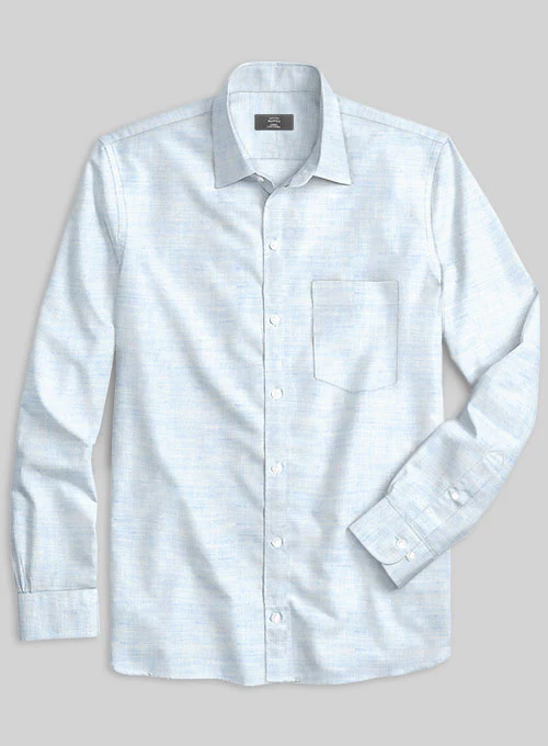 European Pale Blue Linen Shirt - Image 2