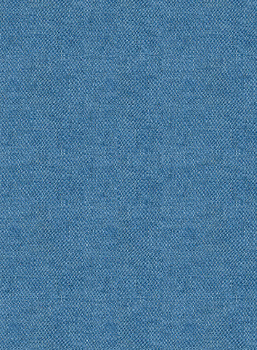 European Phthalo Blue Linen Shirt - Image 5