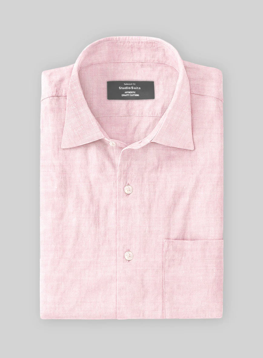 European Pink Linen Shirt