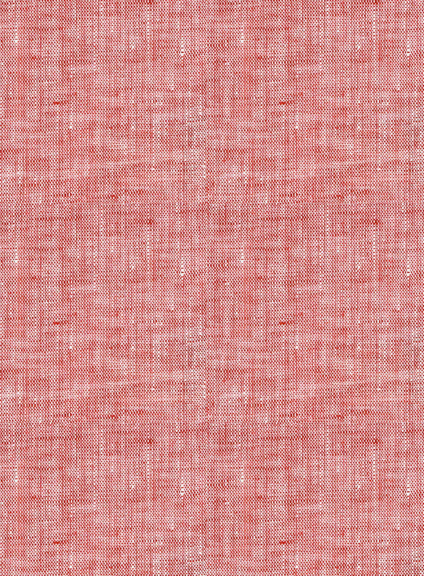European Red Linen Shirt - Image 5