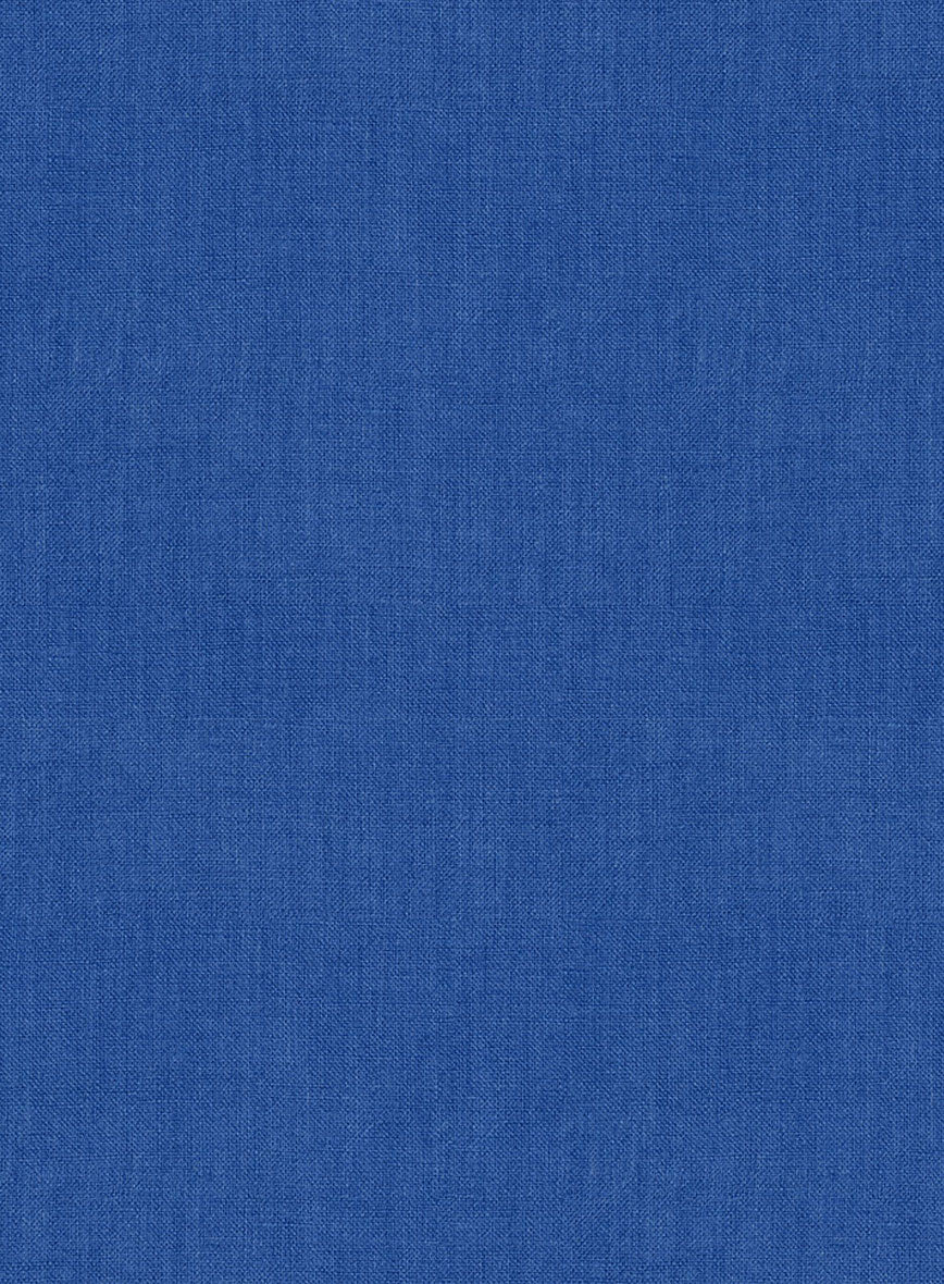 European Sapphire Blue Linen Shirt - Image 4