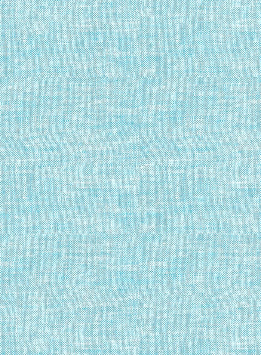 European Sky Blue Linen Shirt - Image 4