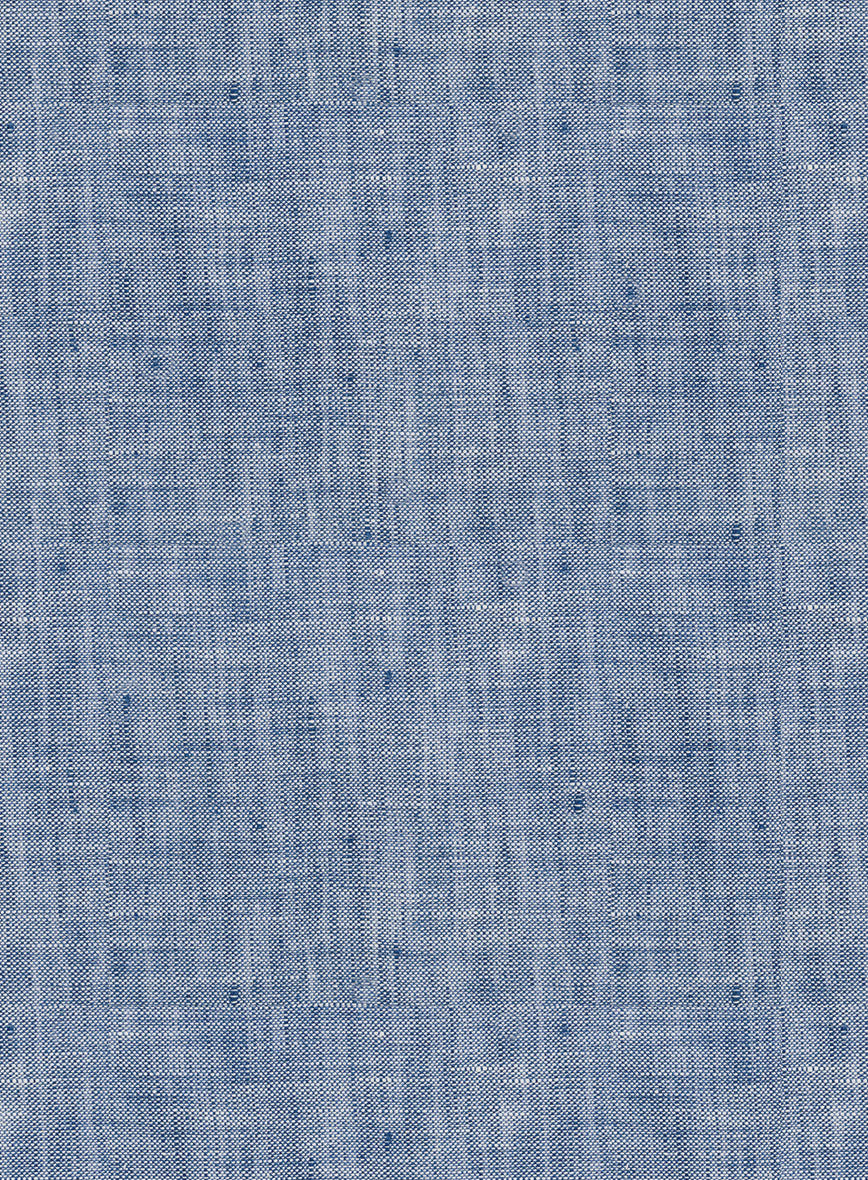 European Smalt Blue Linen Shirt - Image 5