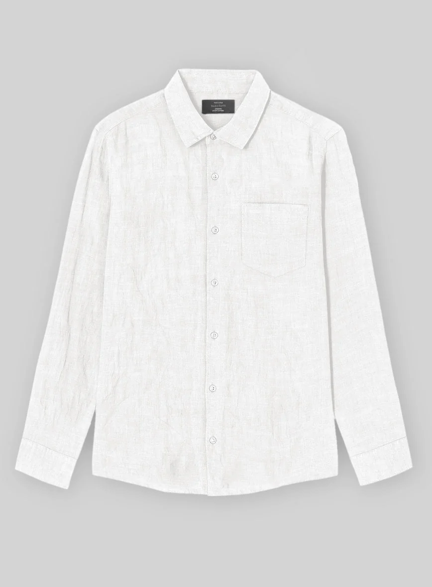 European White Linen Shirt - Image 3