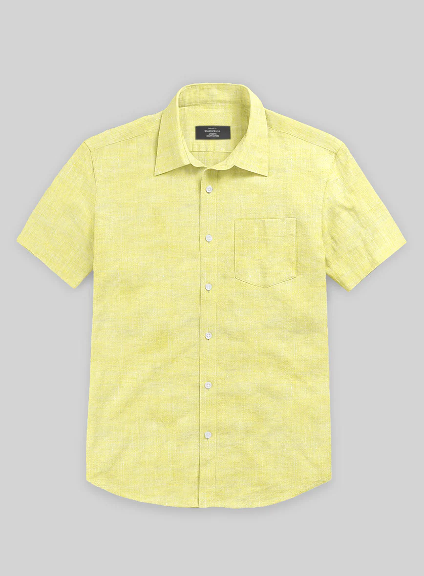European Yellow Linen Shirt - Image 2