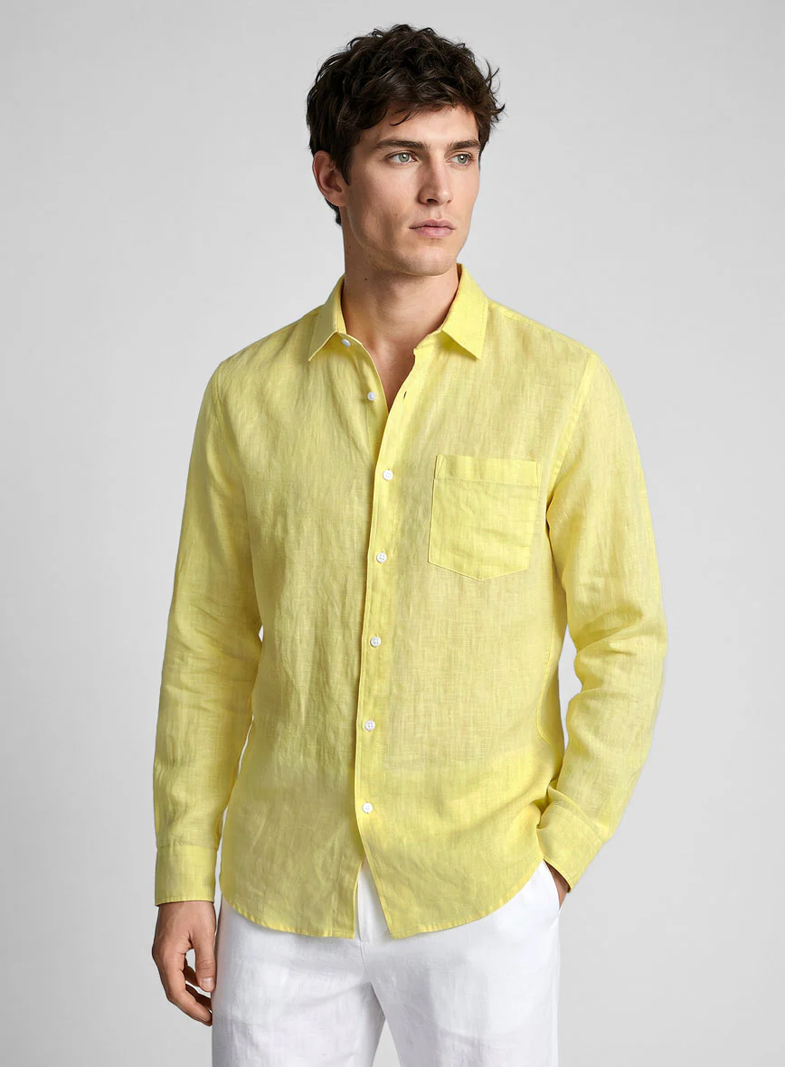European Yellow Linen Shirt