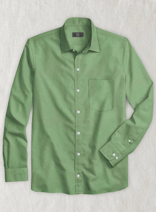 Fern Green Stretch Twill Shirt - Image 3