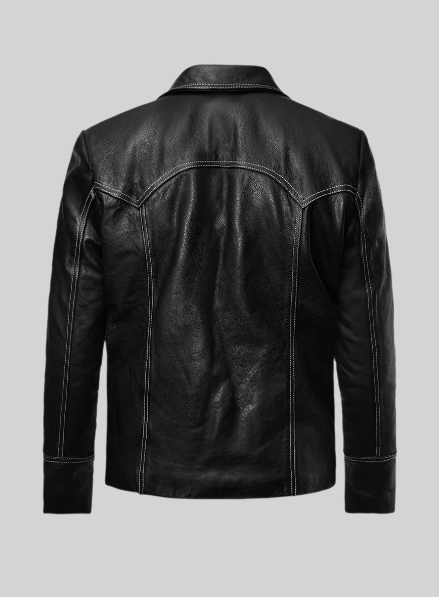 Fight Club Black Leather Jacket - Image 3