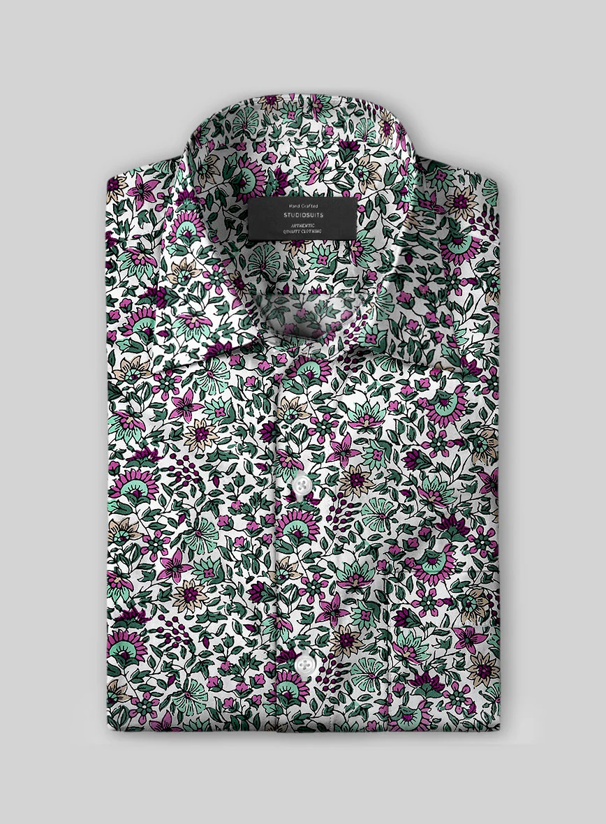 Floral Frost Cotton Lycra Shirt