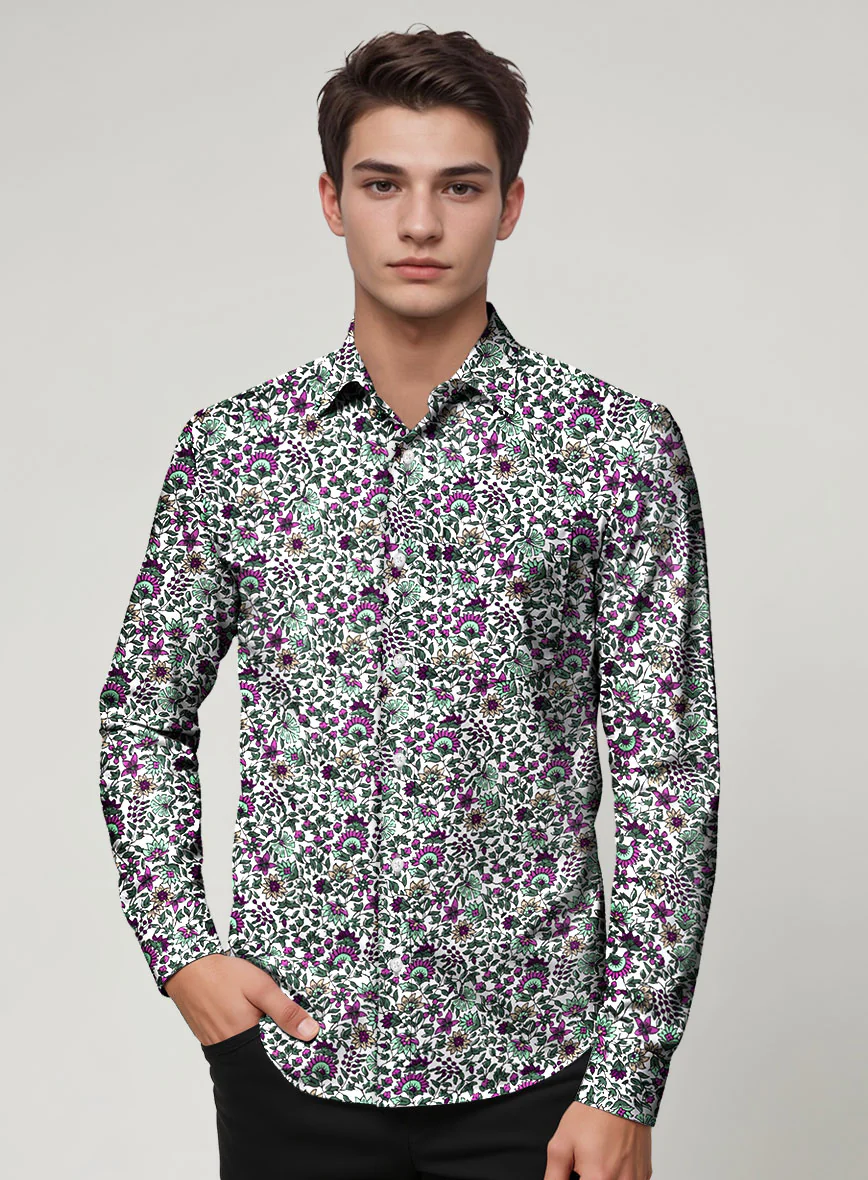 Floral Frost Cotton Lycra Shirt - Image 3