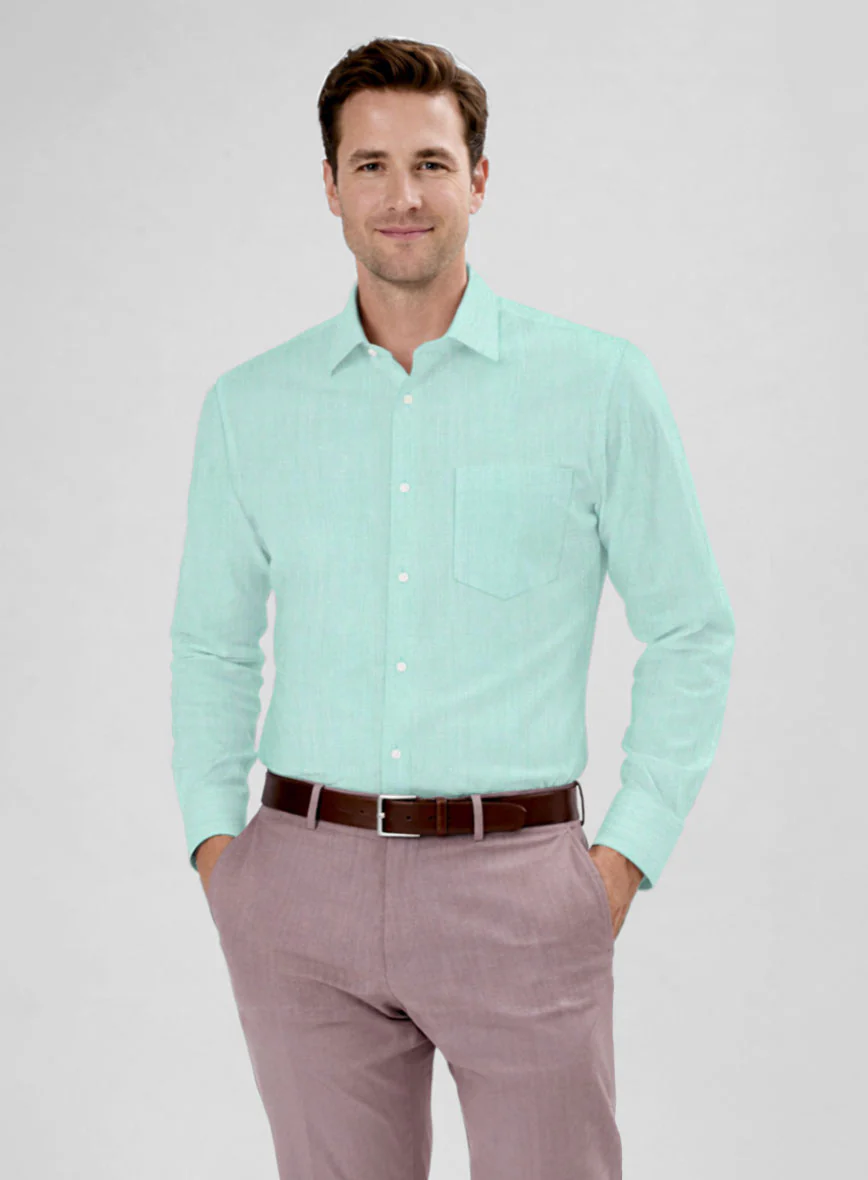 Fresh Aqua Cotton Shirt