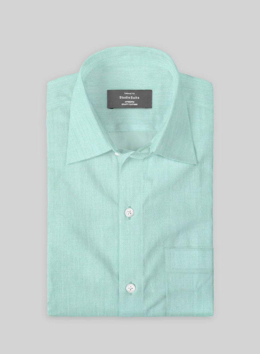 Fresh Aqua Cotton Shirt - Image 2