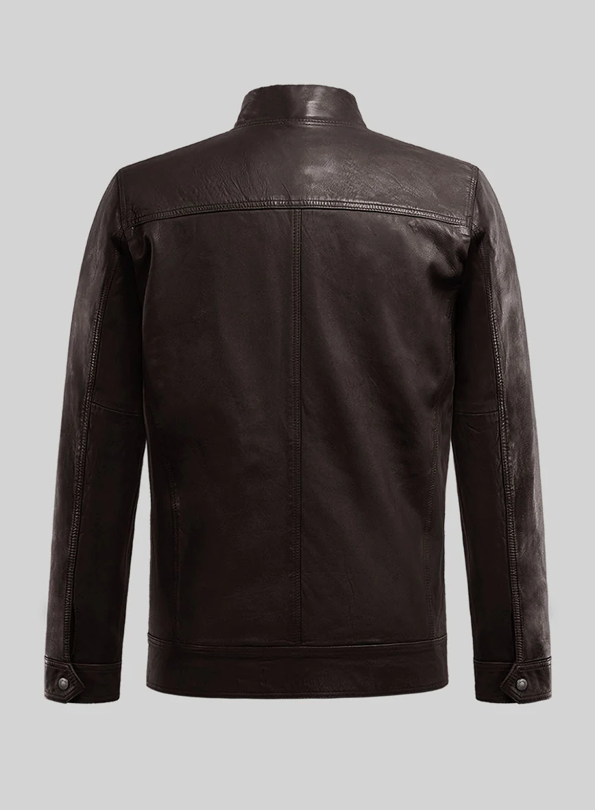 Galeforce Brown Biker Leather Jacket - Image 3