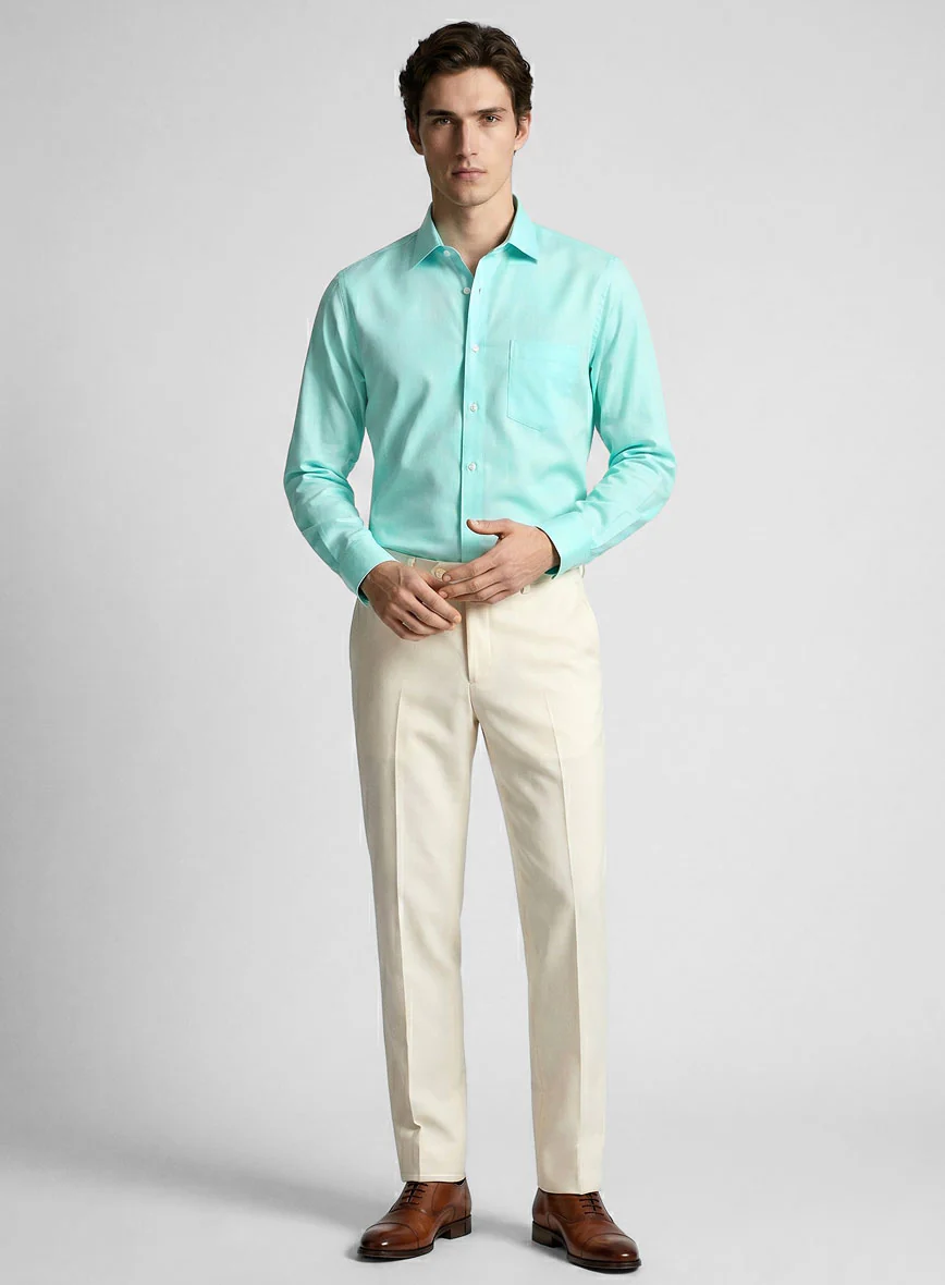 Giza Aqua Cotton Shirt - Image 4