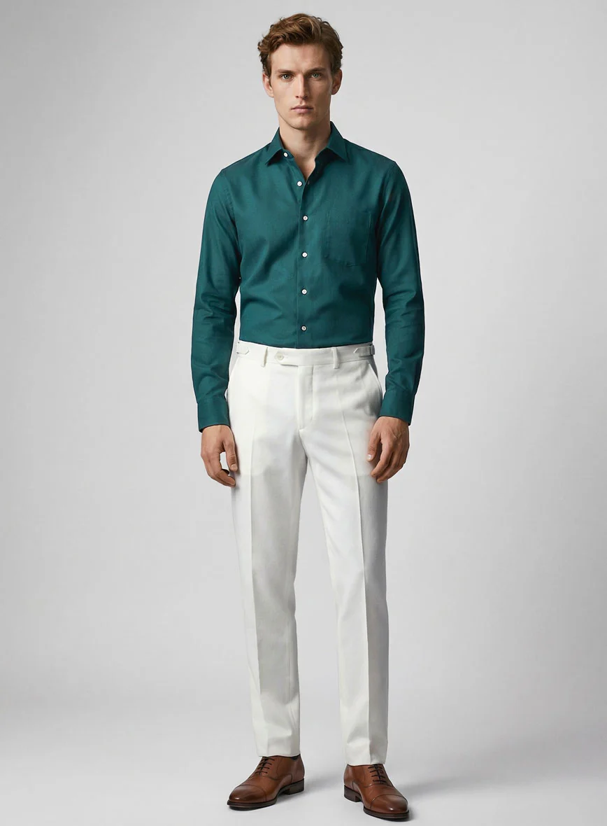 Giza Teal Cotton Shirt - Image 4