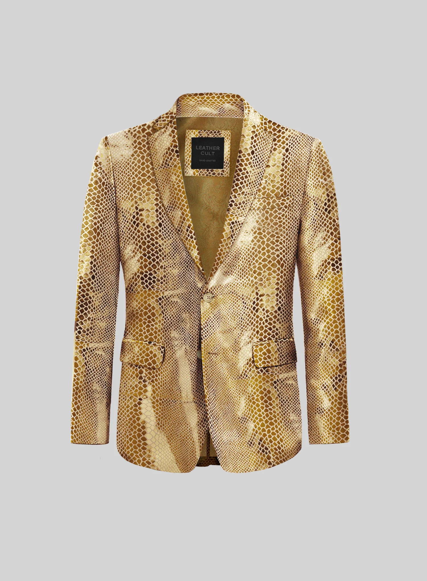 Golden Python Leather Blazer